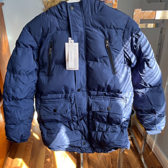 Navy Blue Puffer Jacket - Picture 1 of 5